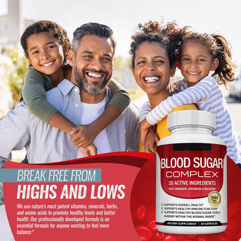 Blood Sugar Complex 20 Vitamins & Minerals Support Overall Health-V