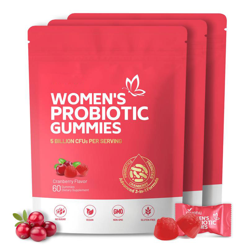 Cranberry Probiotic Gummies | Targeting Body Odor, Women's Health, and Body Balance |(60 Gummies per Pack)-V
