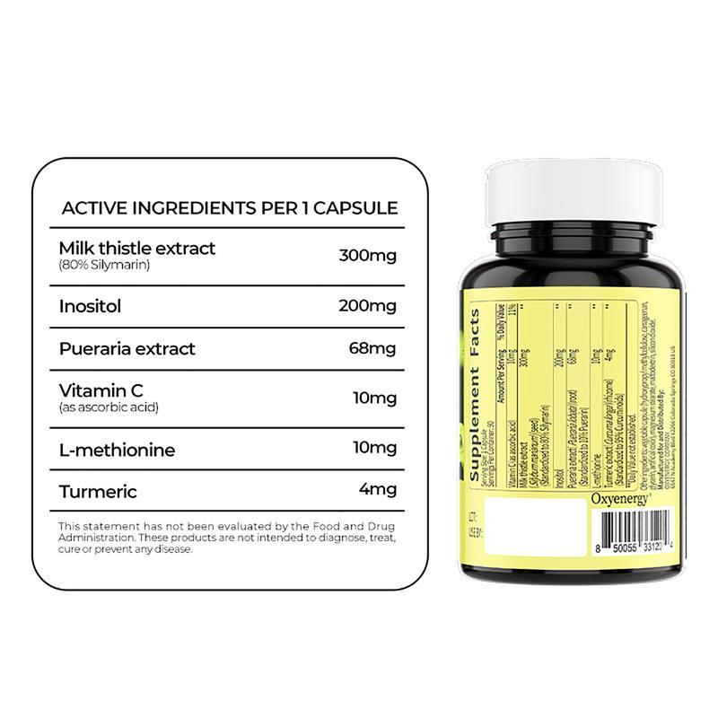 Milk Thistle Liver Detox & Colon Cleanse, Natural Liver Health Support-V