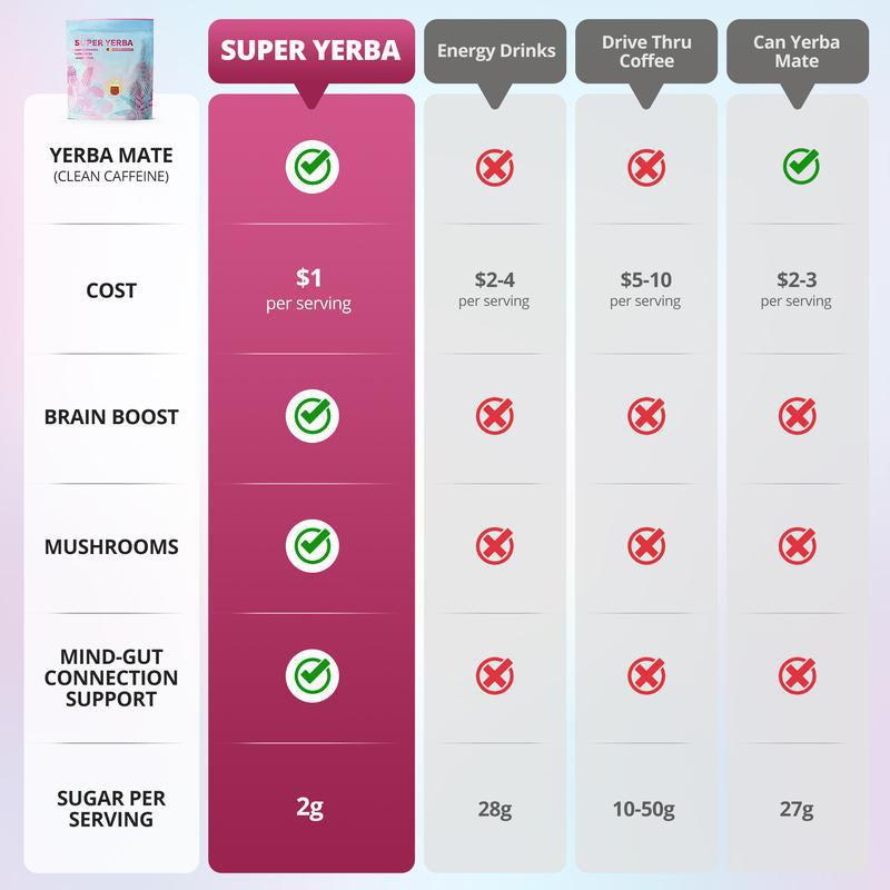 Super Yerba l Yerba Mate Instant Tea Powder IRASPBERRY LEMONADE Flavorl 30 Servings-V
