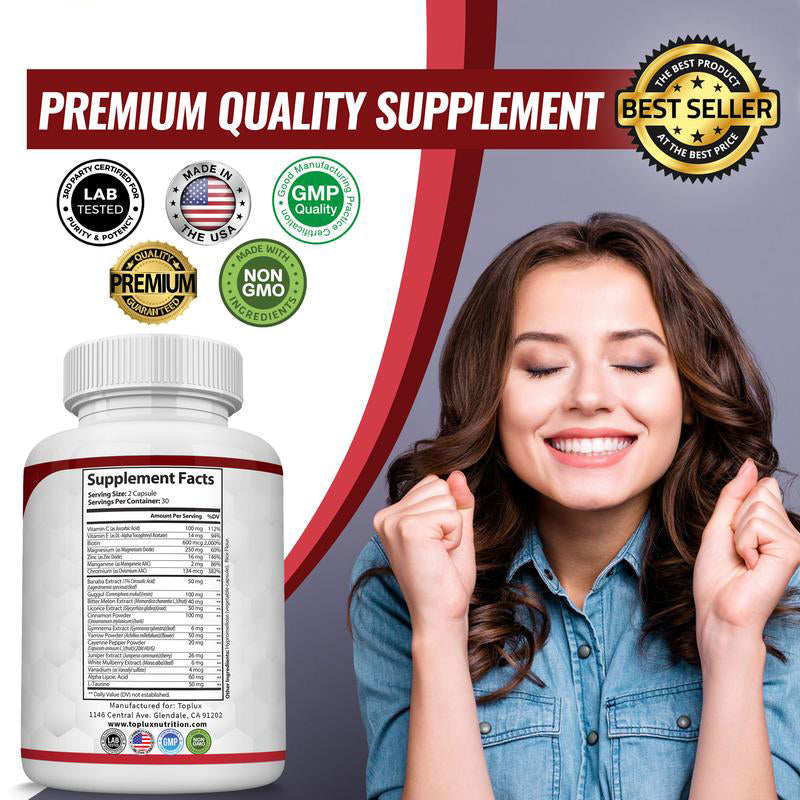 Blood Sugar Complex 20 Vitamins & Minerals Support Overall Health-V