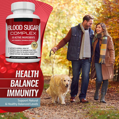 Blood Sugar Complex 20 Vitamins & Minerals Support Overall Health-V