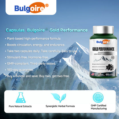 Bulgoire®Performance Capsules Gold Edition Restore Your Leadership: Regain Form and Confidence in 30 Days - Natural Size and Stamina Enhancer for Men-CU