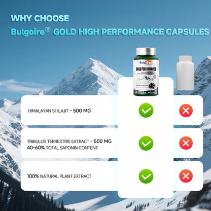 Bulgoire®Performance Capsules Gold Edition Restore Your Leadership: Regain Form and Confidence in 30 Days - Natural Size and Stamina Enhancer for Men-CU