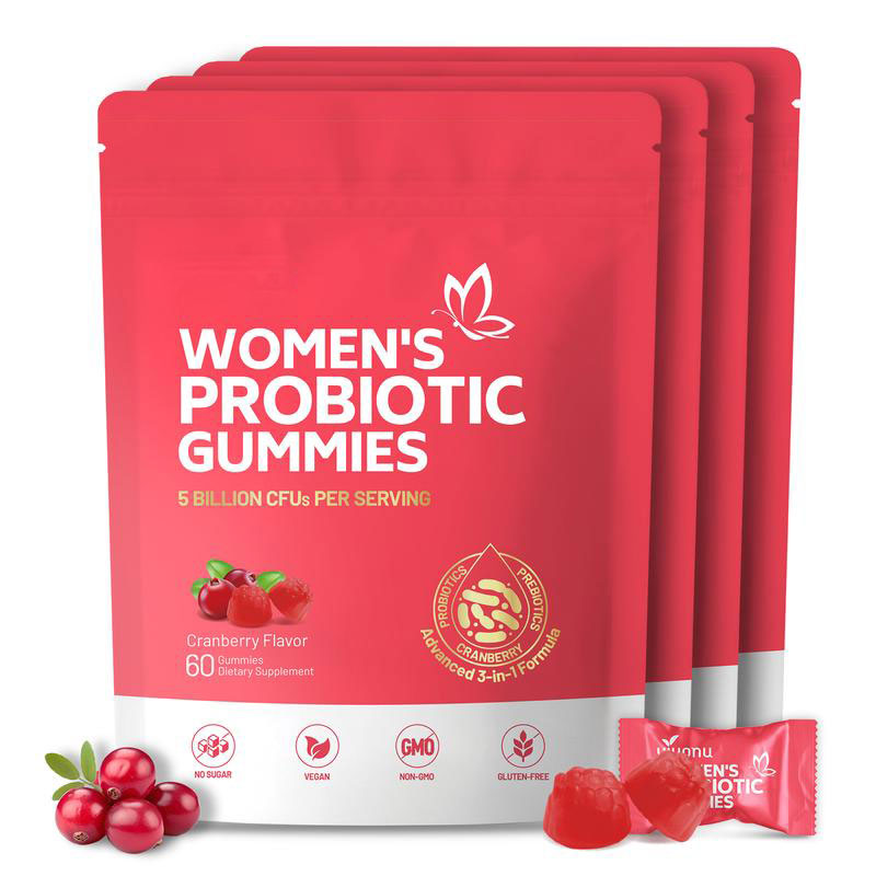 Cranberry Probiotic Gummies | Targeting Body Odor, Women's Health, and Body Balance |(60 Gummies per Pack)-V