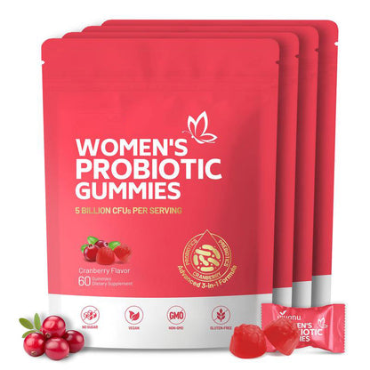 Cranberry Probiotic Gummies | Targeting Body Odor, Women's Health, and Body Balance |(60 Gummies per Pack)-V