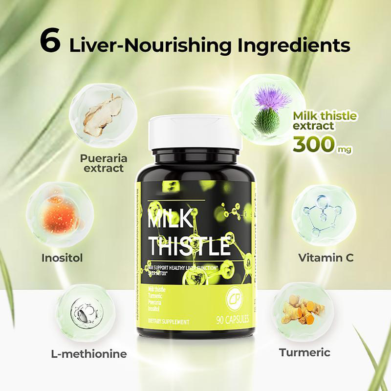Milk Thistle Liver Detox & Colon Cleanse, Natural Liver Health Support-V
