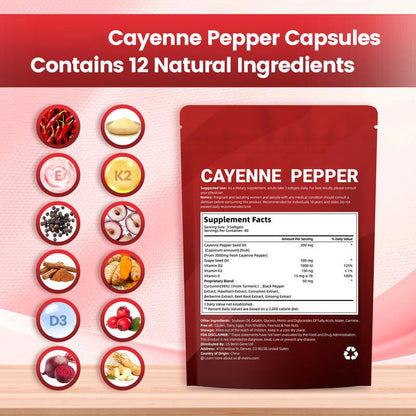 ⚡Flash-Sale⚡50k-sold⚡Cayenne Pepper Softgels Supplement-CU