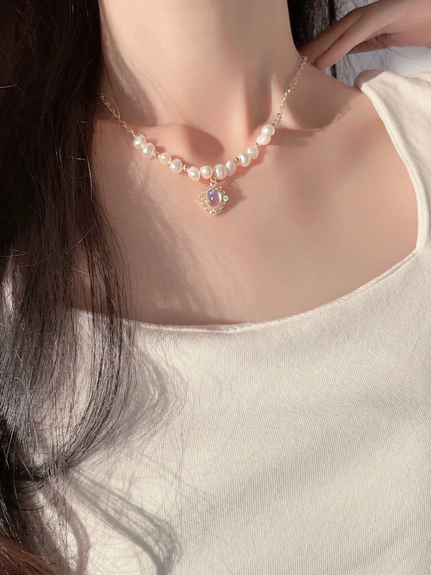 Baroque pearl necklace for women, luxury necklace and clavicle necklace-CU