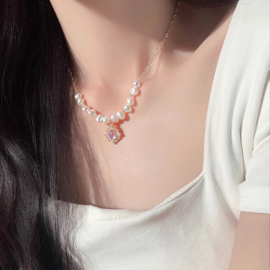 Baroque pearl necklace for women, luxury necklace and clavicle necklace-CU