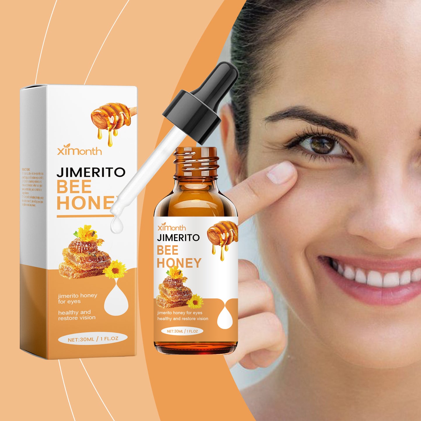 Honey Eye Care Liquid,Eye cream for men and women takes effect within 7 days. Honey essence-WH