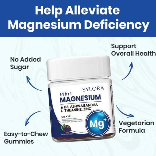 14-in-1 Magnesium Gummies – with Ashwagandha, L-Theanine, Vitamin D3 & Zinc-CU