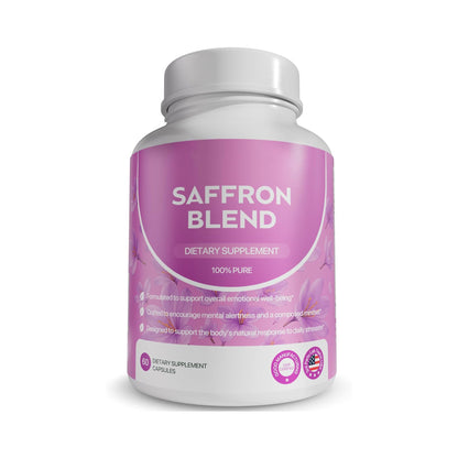 Saffron Blend - For Positive Mood & Stress Support - Vegan Gluten-Free with Gentle Magnesium-V