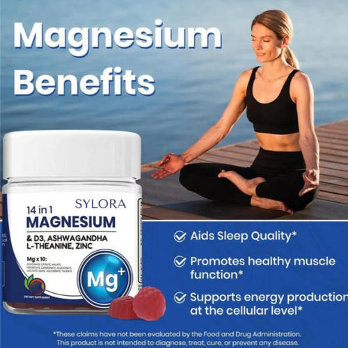 14-in-1 Magnesium Gummies – with Ashwagandha, L-Theanine, Vitamin D3 & Zinc-CU