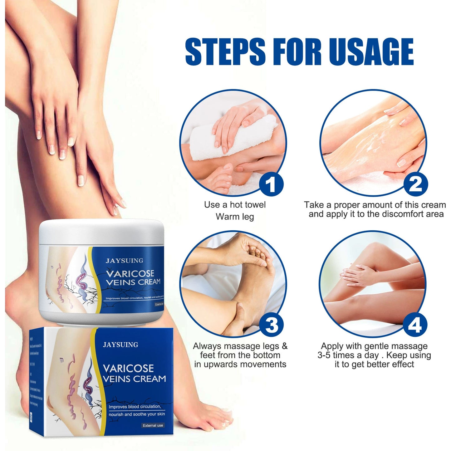 Leg Relief Varicose Veins Cream for Pain and Swelling Body Care Lotions Comfort Skin Care- CU