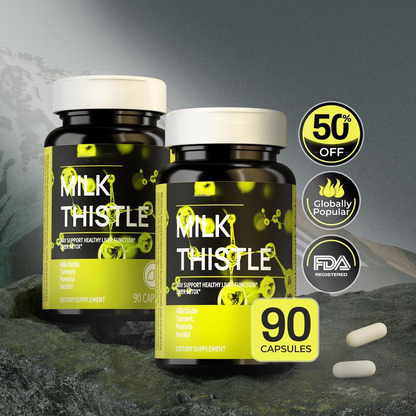 Milk Thistle Liver Detox & Colon Cleanse, Natural Liver Health Support-V