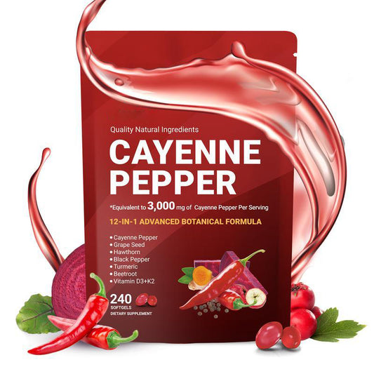 Cayenne Pepper Softgels Supplement, Supports Leg Vein, Heart and Blood Vessel Health (240 Softge /1 Bag)-V